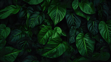 green themed leaves wallpaper, night time