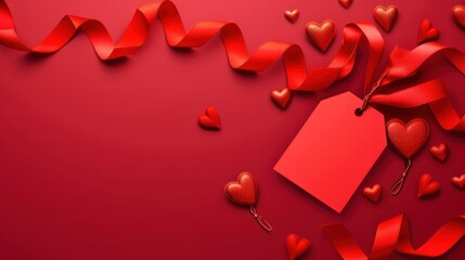 Valentines day shopping sale tag. Holiday discount concept.