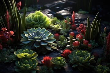 Fototapeta premium Black land for plant background