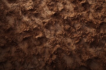 Closeup view of brown soil surface