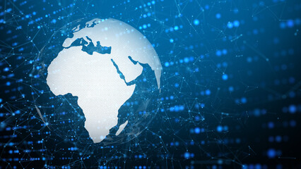 Digital world news earth globe with copy space illustration background.