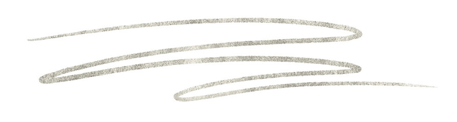 Silver Paint Brush Stroke Wavy Line