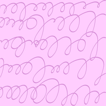 Hand drawn cute squiggle grid. doodle lilac, purple, violet, lavender wavy pattern with scribbles. Doodle square background with texture. Line art freehand grid vector outline grunge print