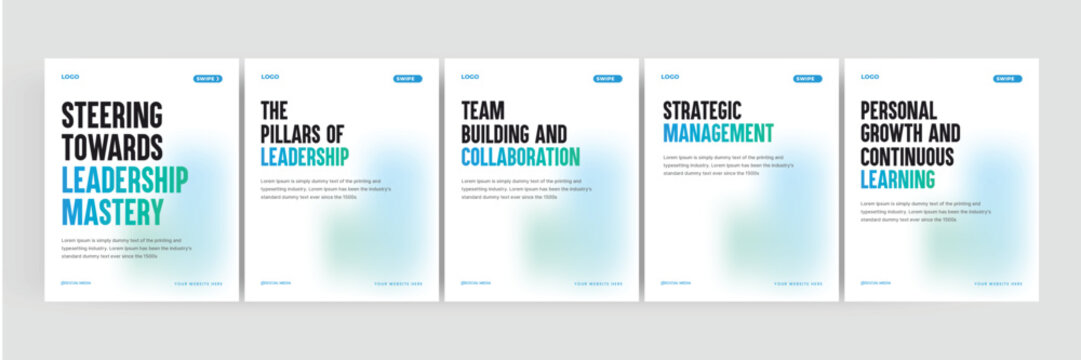 Tools for remote work social media carousel, LinkedIn carousel template for startup coach, EPS 10 vector illustration.  
