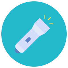 Flashlight icon vector image. Can be used for Electrician Tools.