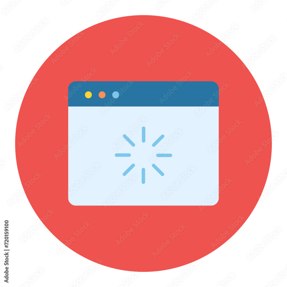 Sticker Web Loading icon vector image. Can be used for Coding and Development.