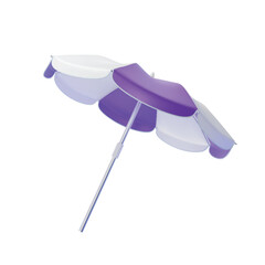 Realistic Detailed 3d Beach Umbrella Vacation Time Symbol Isolated on a White Background. Vector illustration of Parasol
