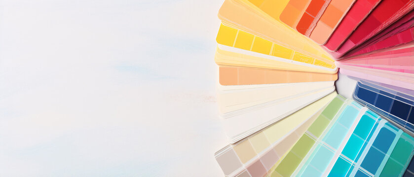 A vivid and expressive painting color palette, providing ample copyspace for creative exploration and personal expression in artistry.