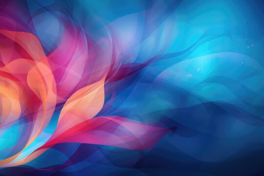 Colors of April, abstract background with watercolors in blue, orange, shocking pink, purple hues, and with copyspace for your text. April background banner for special or awareness day, week or month