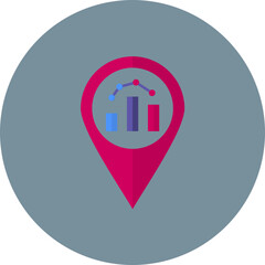 Location Analytics icon vector image. Can be used for Big Data.