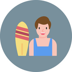 Person Surfing icon vector image. Can be used for Seasonal.