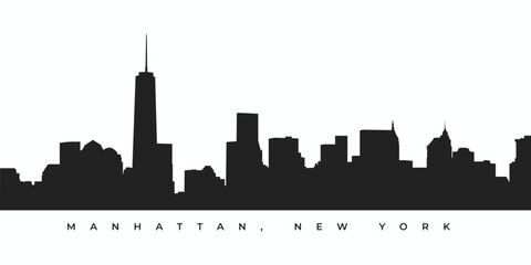 Manhattan New York city skyline silhouette