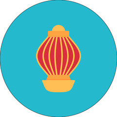 Red Paper Lantern icon vector image. Can be used for Seasonal.