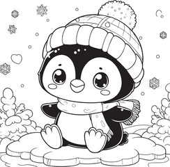 penguin coloring page