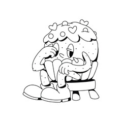 Valentine Cartoon Mascot Character with Retro Style