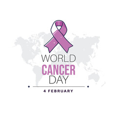 Fototapeta premium World Cancer day February 4, awareness of cancer and to encourage its prevention, detection, and treatment. Vector illustration
