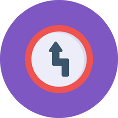 Zig Zag Road icon vector image. Can be used for Road Signs.