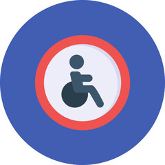 Disabled icon vector image. Can be used for Road Signs.