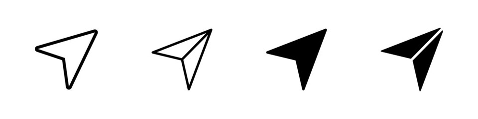 Arrow cursors symbol icon. Set of outline and black cursor. Pointer. Cursor isolated graphic sign in vector flat style