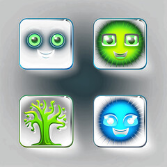 Cute Neon Light Icons: Playful and Vibrant Designs for a Charming Digital Experience