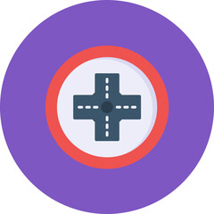 Intersection icon vector image. Can be used for Road Signs.