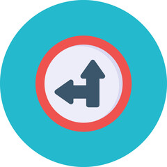 Side Road Left icon vector image. Can be used for Road Signs.