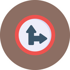 Side Road Right icon vector image. Can be used for Road Signs.