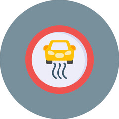 Obraz premium Slippery Road icon vector image. Can be used for Road Signs.