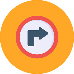 Turn Right icon vector image. Can be used for Road Signs.