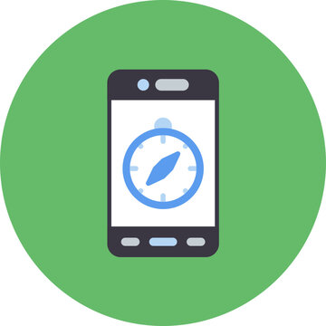Mobile Compass icon vector image. Can be used for Mobile Apps.