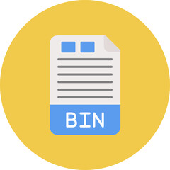 BIN icon vector image. Can be used for File Formats.