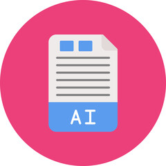 AI icon vector image. Can be used for File Formats.