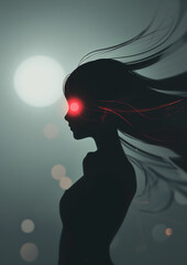 Fantasy Unusual silhouette of a girl, art