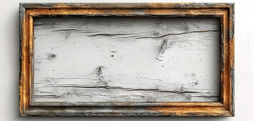Naklejka premium Wooden empty frame on a white background.