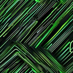 Fototapeta premium A mesmerizing abstract composition featuring vivid green neon lines moving dynamically over a black canvas, leaving trails of vibrant energy5