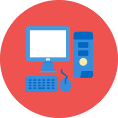 Computer Workstation icon vector image. Can be used for Networking and Data Sharing.