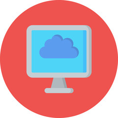 Computer icon vector image. Can be used for Cloud Computing.