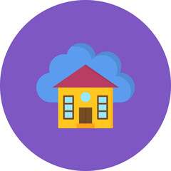 Cloud House icon vector image. Can be used for Cloud Computing.