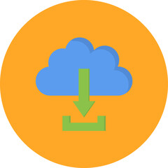 Cloud Download icon vector image. Can be used for Cloud Computing.