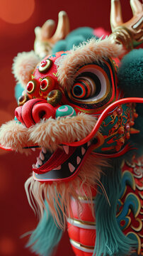 Traditional Chinese Dragon New Year greeting picture, Year of the Dragon Spring Festival poster concept background