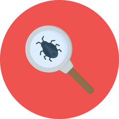 Bug Search icon vector image. Can be used for Security.