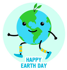 Happy Earth Day Ecology concept. Vector eco illustration for a social poster, banner or card. International Mother Earth Day. Ecology and environmental protection. Make it a daily earth day