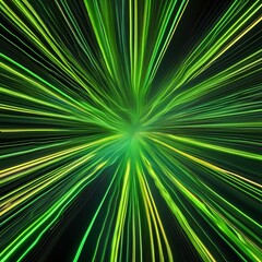 Fototapeta premium Abstract wallpaper with lively green neon lines dancing energetically over a pitch-black canvas, leaving trails of vibrant energy2