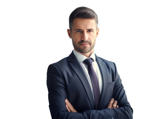 leader businessman in suit tranperen background