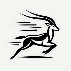 flat vector logo of "deer" ,deer logo ,deer illustration