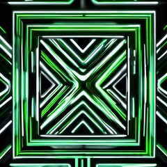 Mesmerizing abstract wallpaper with vibrant green neon lines pulsating and weaving energetically over a sleek black background5