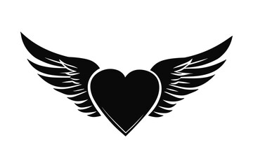 Obraz premium Heart with wings, vector illustration.