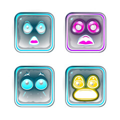 Cute Neon Light Icons: Playful and Vibrant Designs for a Charming Digital Experience