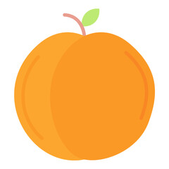 Peach icon vector image. Can be used for Fruits and Vegetables.