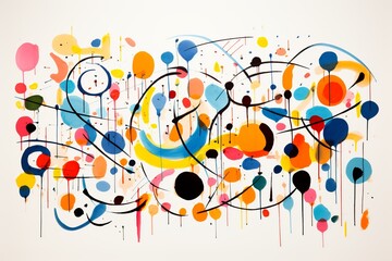 Obraz premium Immerse yourself in the engaging charm of this dynamic abstract line doodle circle